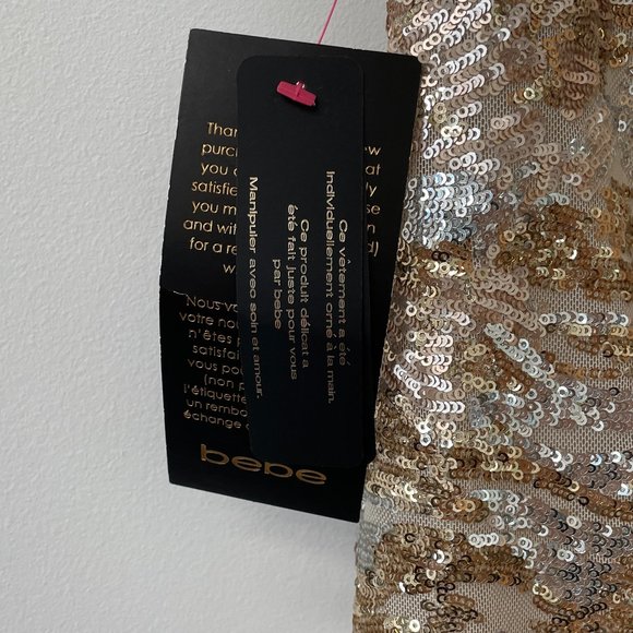 bebe Gold sequin dress with open back - Picture 6 of 9